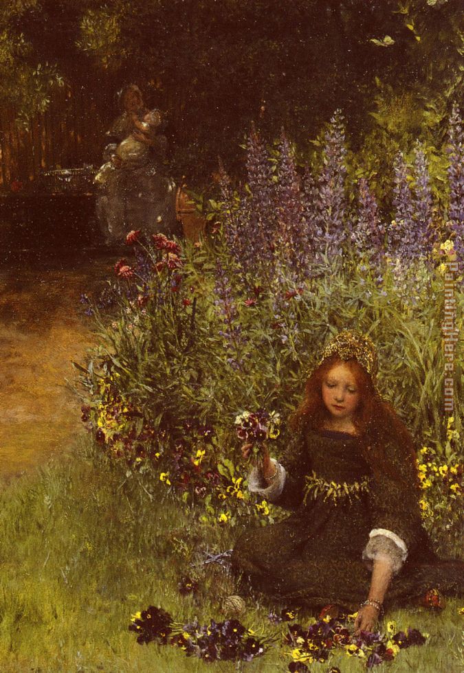 Gathering Pansies painting - Lady Laura Teresa Alma-Tadema Gathering Pansies art painting